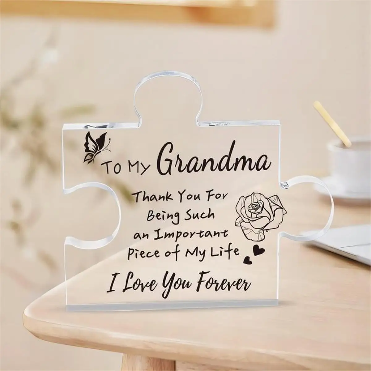 Grandma Gifts, carved acrylic puzzle shaped plaque, suitable for grandma\'s funny birthday and Christmas gift