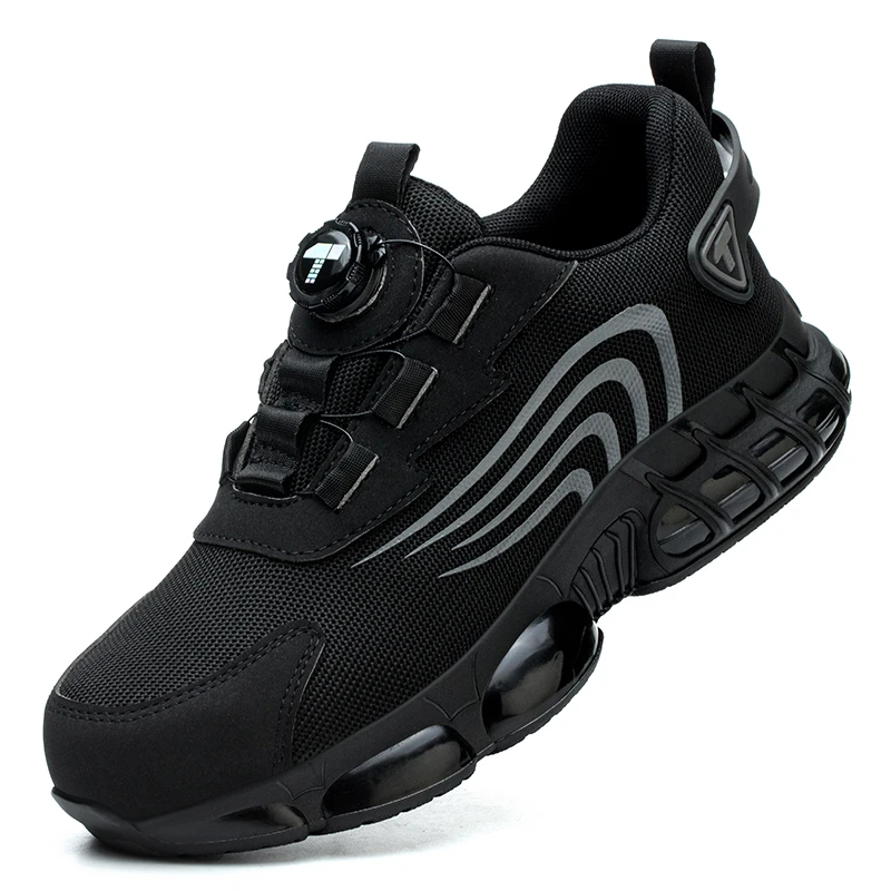 Nieuwe veiligheidsschoenen met draaiknop voor heren, anti-impact- en anti-piercing werkschoenen, modieuze herensportschoenen en veiligheidsvoorziening