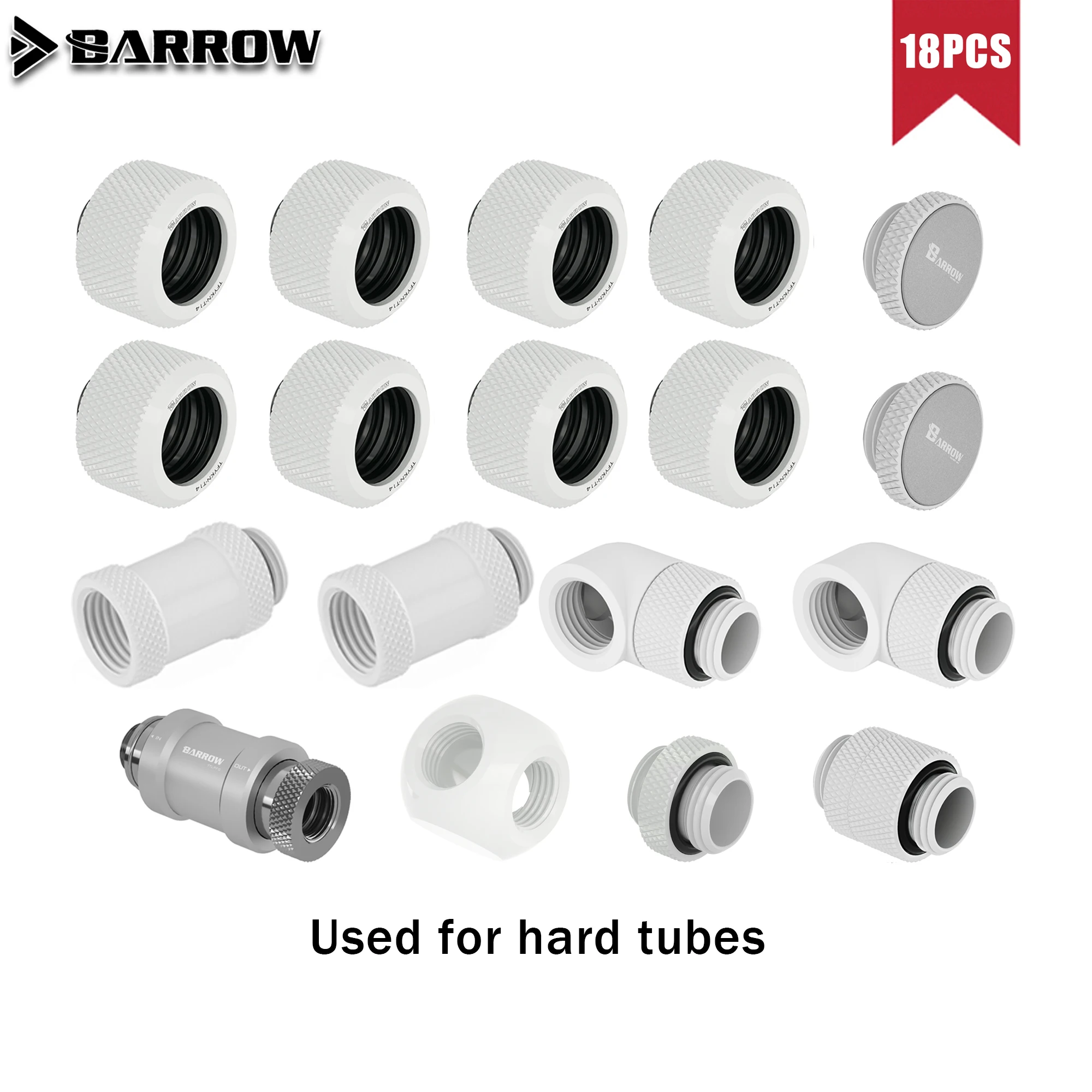 BARROW Fitting 90 Degree Hard Tube Fittings Water Cooling Pc Computer Accessories Water Cooling Kit DIY G\'1/4 Thread Accessories