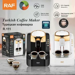 Nuova macchina da caffè turca portatile piccola casa macchina da caffè da 0,8 litri macchina da caffè a doppia tazza facile da usare