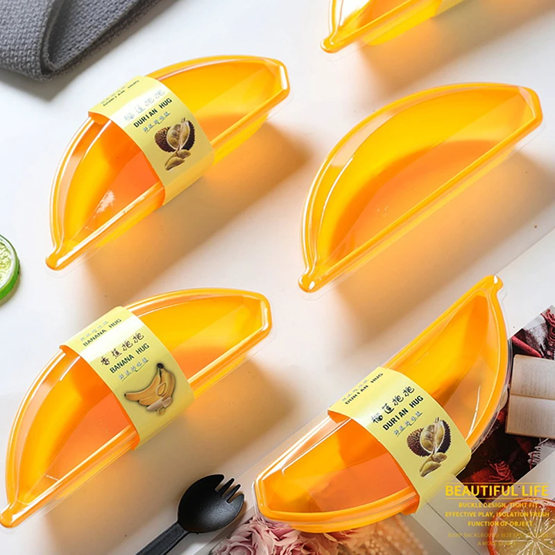 Banana Cake Box, Banana-Shaped Dessert Box, Mousse Cake Box (Pack Of 50 Sets), Cup + Lid Banana