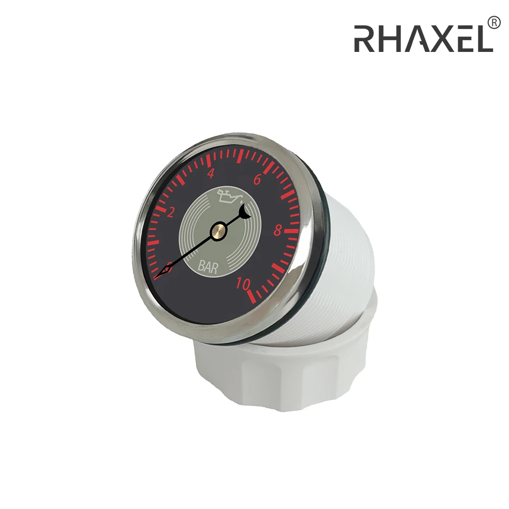 RHAXEL 2 ''قياس ضغط الزيت العالمي 0-10Bar 12V 24V لجرار السفن RV مع إضاءة خلفية حمراء وأصفر
