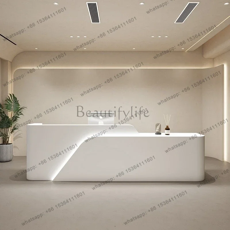 Best Sellers Simple Modern Reception Desks Beauty Salon Paint Reception Desks Finish Exclusive Use Office Furniture Banco Recept