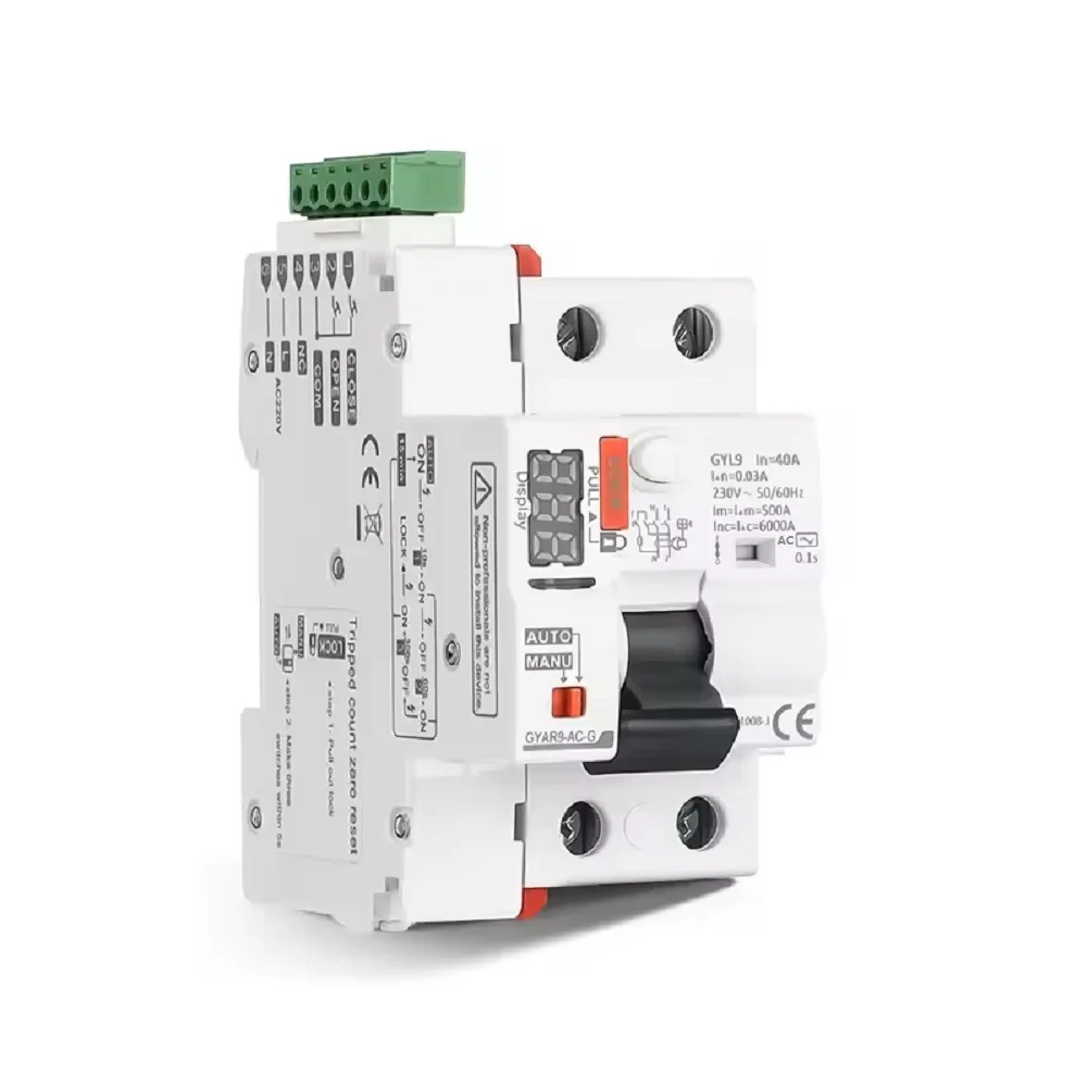 for Smart for Digital Recloser GYAR9 2P 40A 30mA RCCB for Meter Boxes Solar Farms and Grid Edge Applications EN 55032 Certified