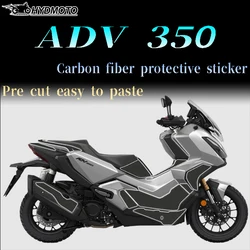 Almohadilla de reposapiés 3D/6D para motocicleta, calcomanía de parabrisas, pegatina decorativa de fibra de carbono, juego completo, para HONDA ADV 350 ADV350 2022 2023