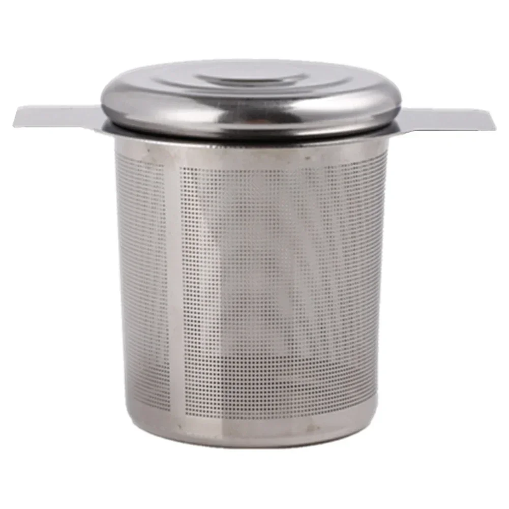 1pcs Stainless Steel Reusable Tea Infuser Tea Strainer Teapot Loose Tea Leaf Spice Tea Drain Filter  With Lid  Kitchen Accessory