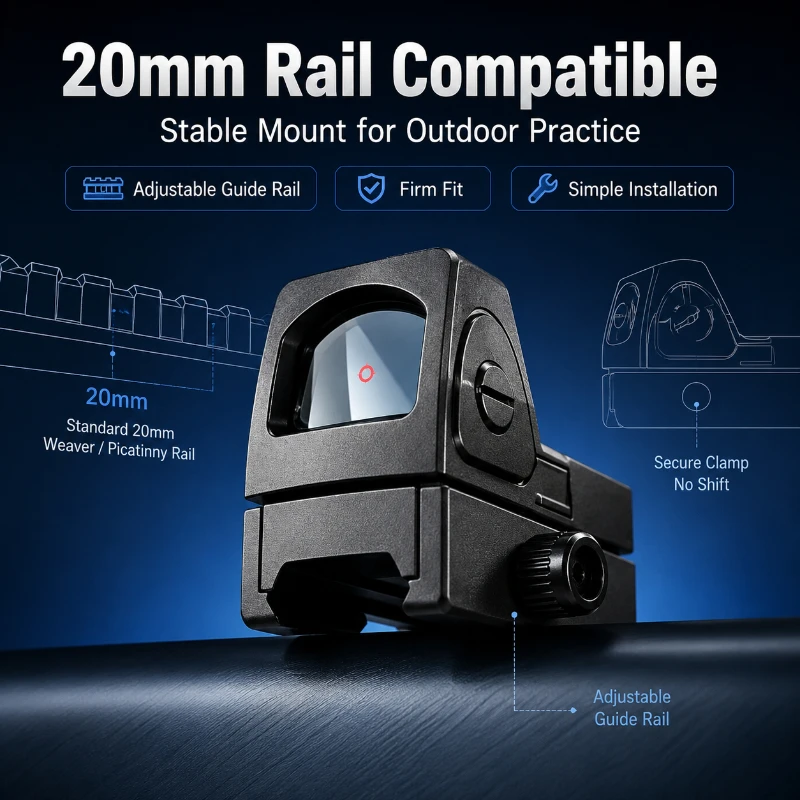 2026 Outdoor Shooting Reflex Optics Scope Red Dot Sight Quick Detach Install Base Adjustable Universal 20mm Rail Mount