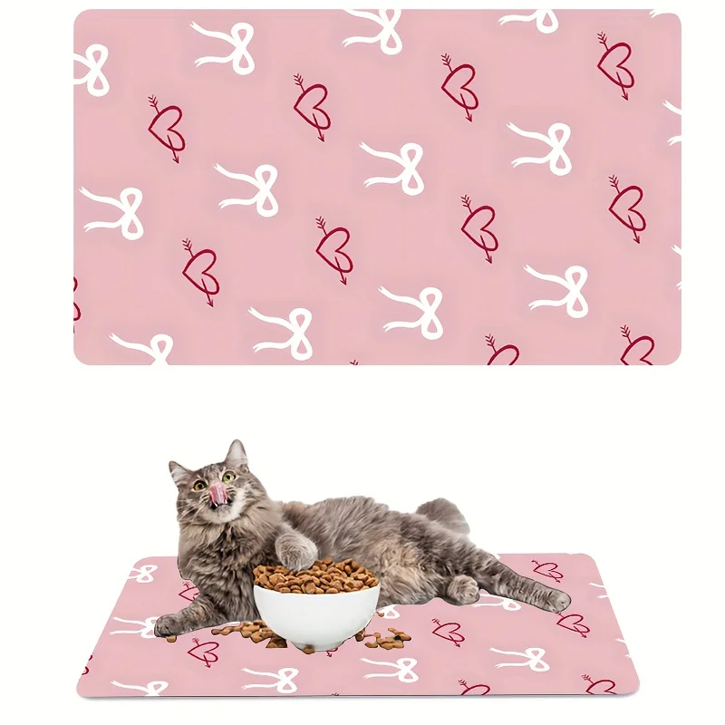 1pc Soft Waterproof Pet Feeding Mat, Splash-Proof, Absorbent, Non-Slip Durable, Easy Clean for Dogs and Cats