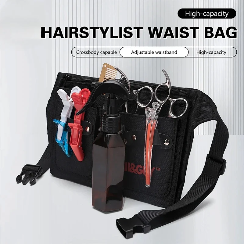 Barbershop Scissors Clips Comb Pouch Hairdressing Stuff Case Waist Pack Belt PU Leather Bag Professional Salon Tools Accessories