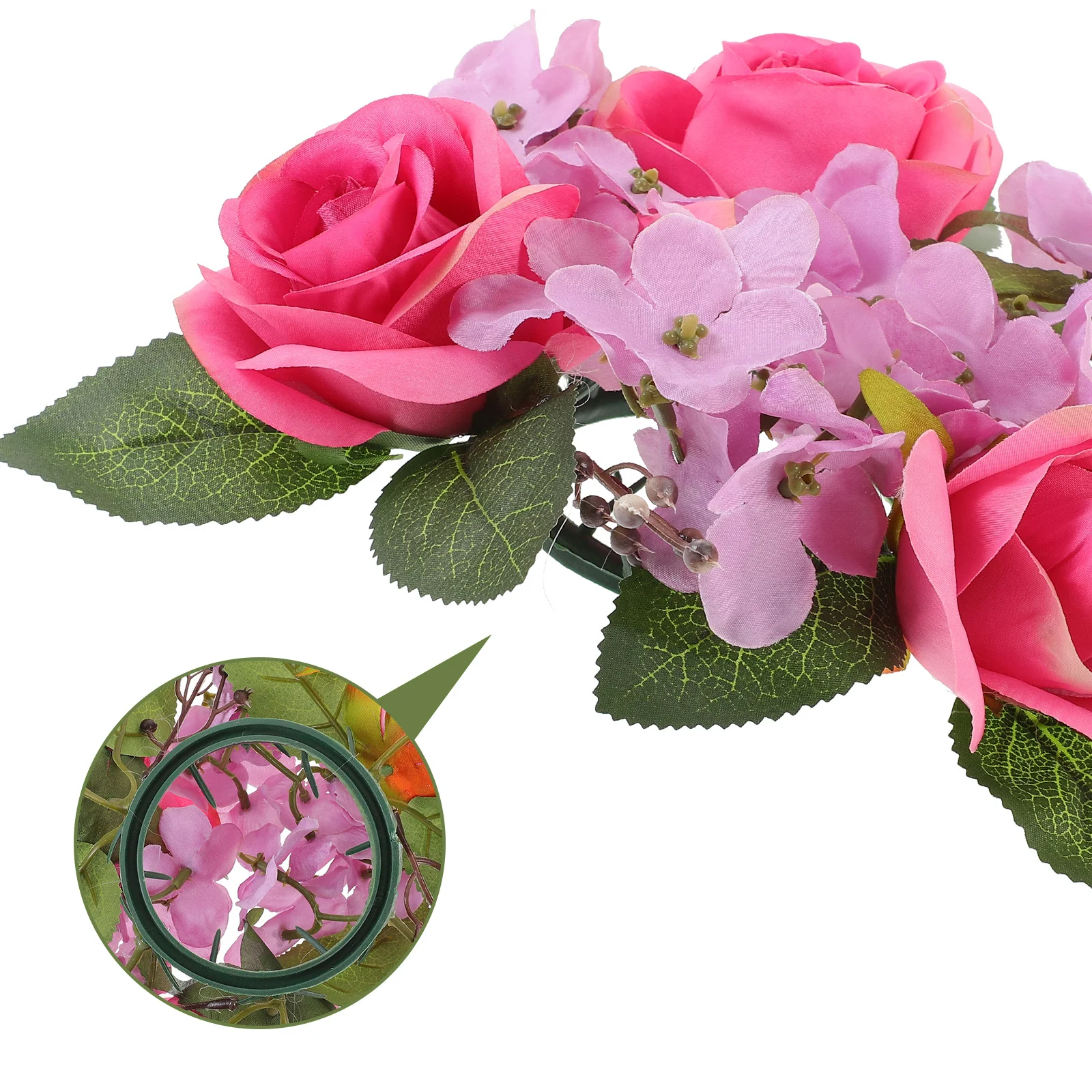 

1pc Artificial Floral Wreath For Pillar Candles Wedding Party Decoration Farmhouse Table Centerpiece Spring Wreath Ring