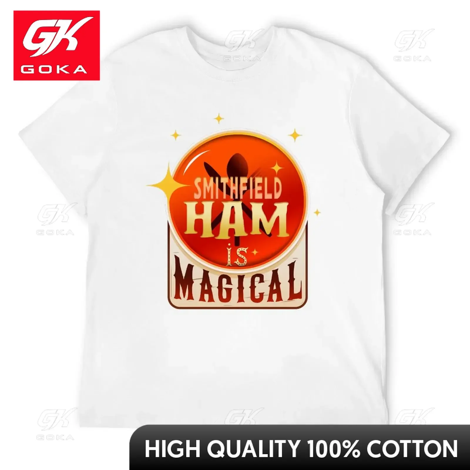 Smithfield Ham Is Magical T-Shirt Blanks Kawaii Clothes Mens Funny T Shirts Cute Funny Vintage Graphic T Shirts