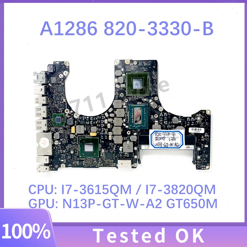 Placa base original a1286 para Macbook pro 15" A1286 820-3330-B, placa lógica, año 2012, 2,3 GHz, 2,6 GHz, i7CPU, 100% probado, OK