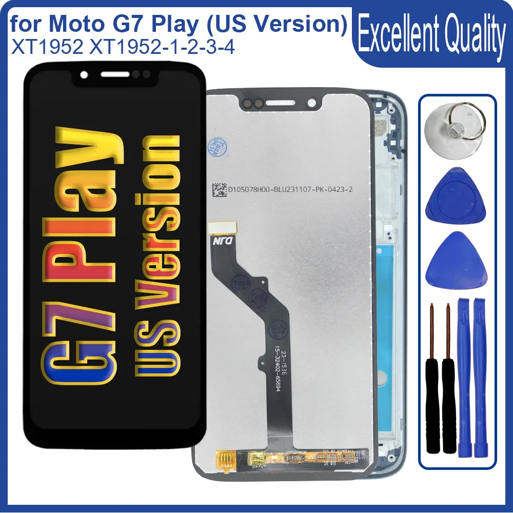 New LCD for Motorola Moto G7 Play US Ver XT1952 LCD Display Touch Screen Digitizer for Moto G7 Play LCD Replacement With Frame