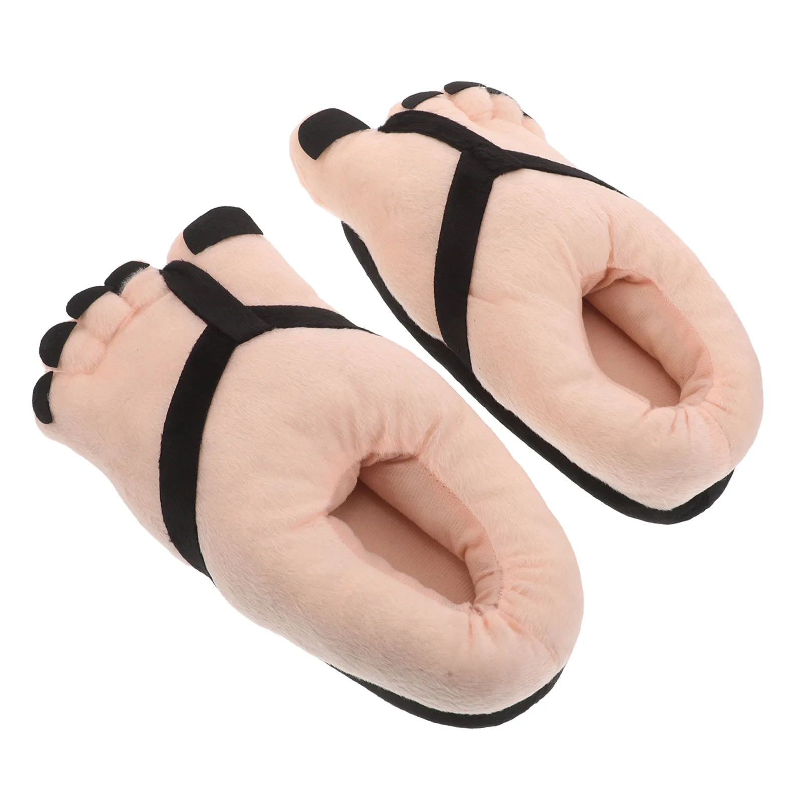 1Pair Giant Feet Slippers Oversized Funny Bare Toe Cosplay Halloween Party Supplies Family Novelty Costume Slippers Size 40-45