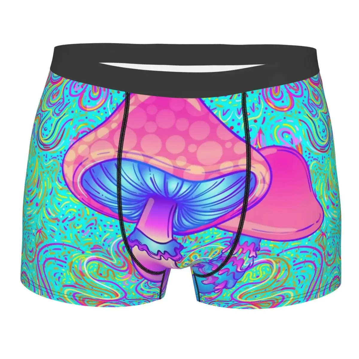 Magic Mushroom Trippy Psychedelic Neon Pastel Goth Boxer Shorts Men 3D Printed Male Stretch Underwear Panties Briefs
