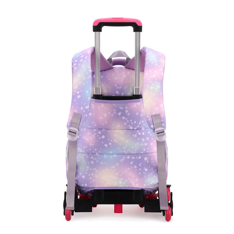 Kinder Schul rucksack mit Rädern Schüler Schult asche für Mädchen Trolley Tasche niedlichen Schult asche rollenden Roll rucksack