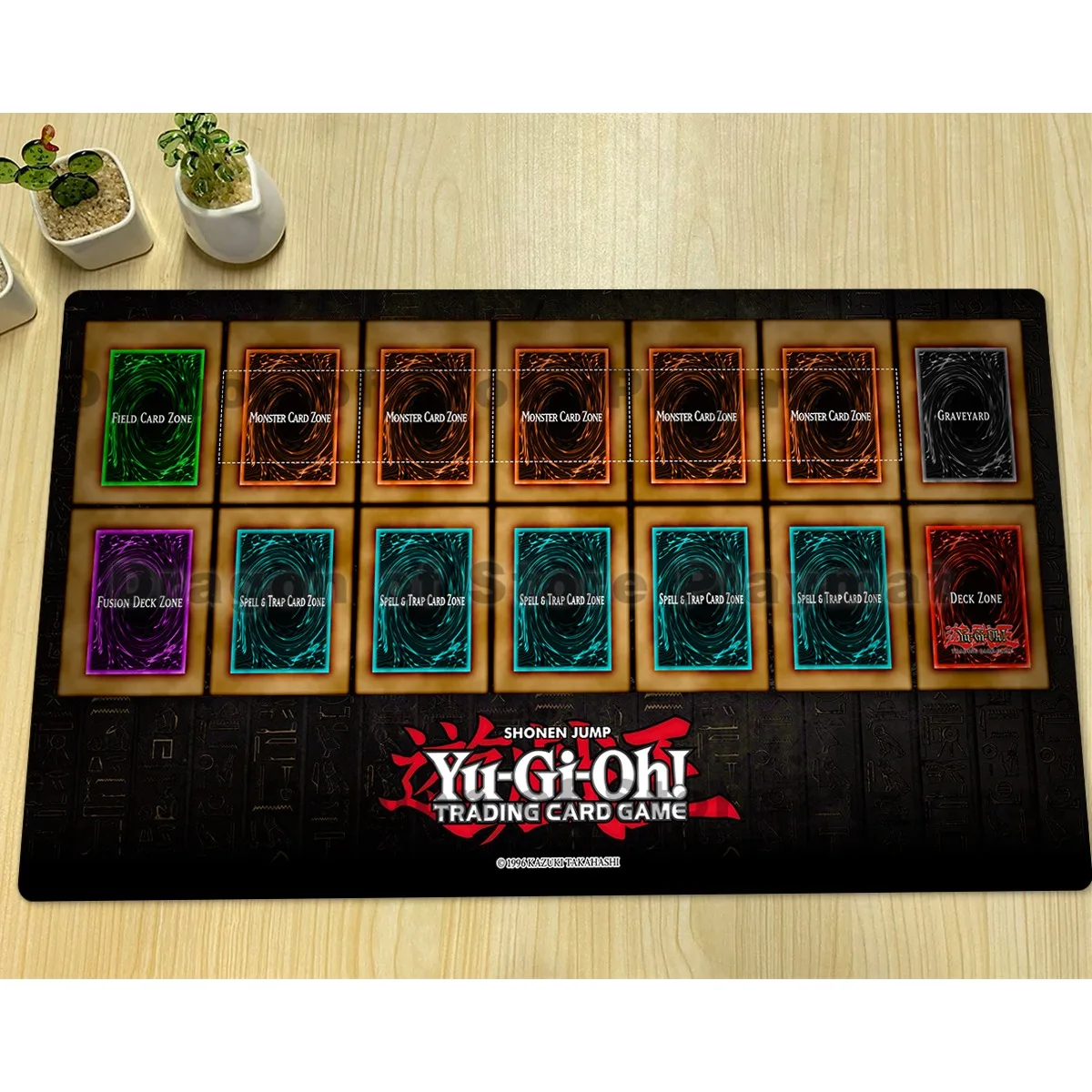 YuGiOh Klassische Spielmatte 2026 Vorlage TCG CCG Matte Brettspiel-Duellmatte Sammelkartenspiel-Matte Gummi-Mauspad Gratis Tasche 600x350x2mm
