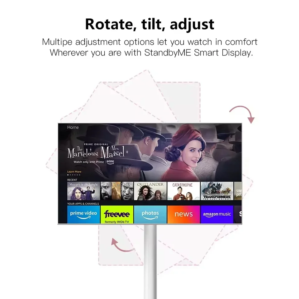 Smart TV 21/27/32 Inch Touch Screen Portable Rechargeable Wireless Casting Black TV