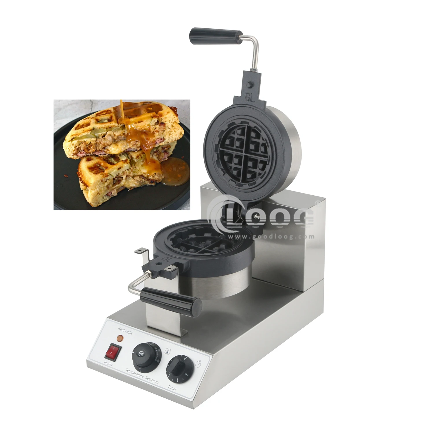 CE Approved Non Stick Stuffer Waffle Making Machine Commercial Sandwich Stuffed Waffle Maker