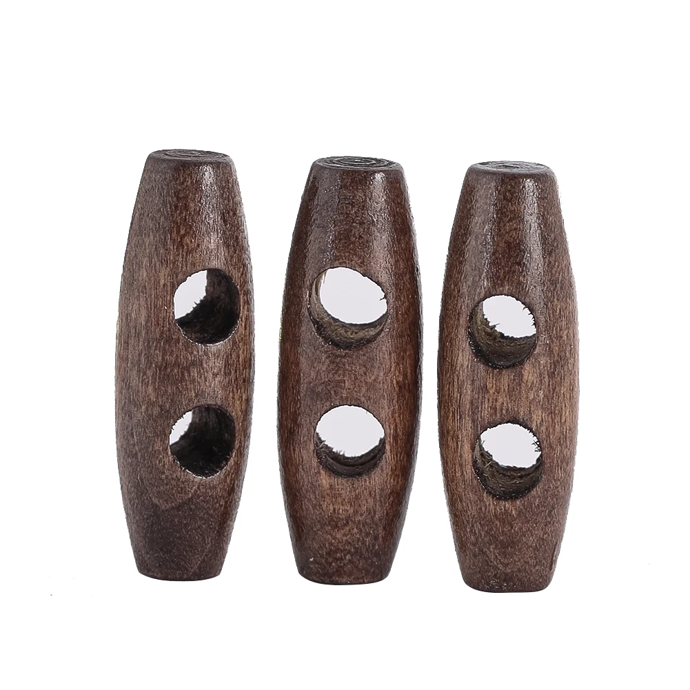 3PC Natural Wooden Two Hole Olive Color Buttons for DIY Garment Windbreaker Sweater Jacket Handmade Sewing Accessories