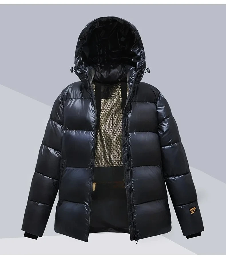 

Короткая женская зимняя хлопковая куртка на пуху черного золота, утолщенная и морозостойкая, большого размера