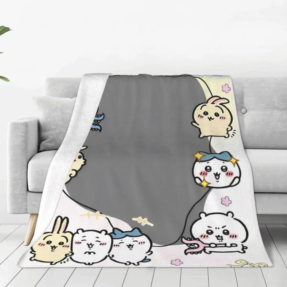 

Cute Chiikawa Blanket Quality Soft Warm Throw Blanket Autumn Travel Couch Bed Print Bedspread