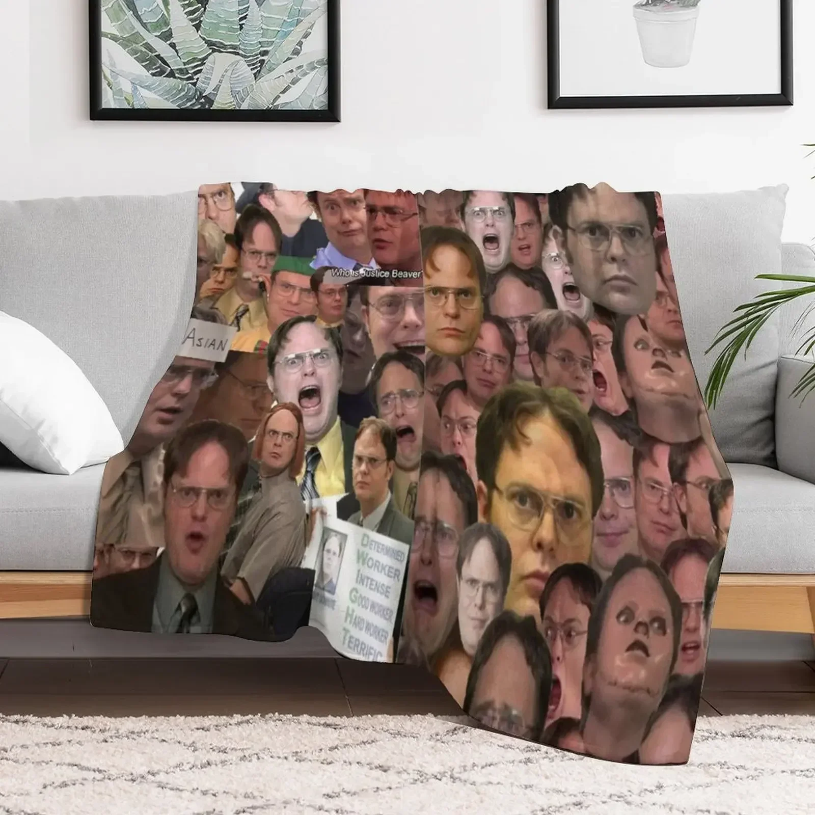 Dwight Schrute - The Office Throw Blanket Bed Fashionable Plaid on the sofa Blankets