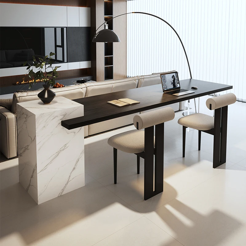 

Italian desk minimalist horizontal hall sofa back long table mountain table living room household double wood dining table
