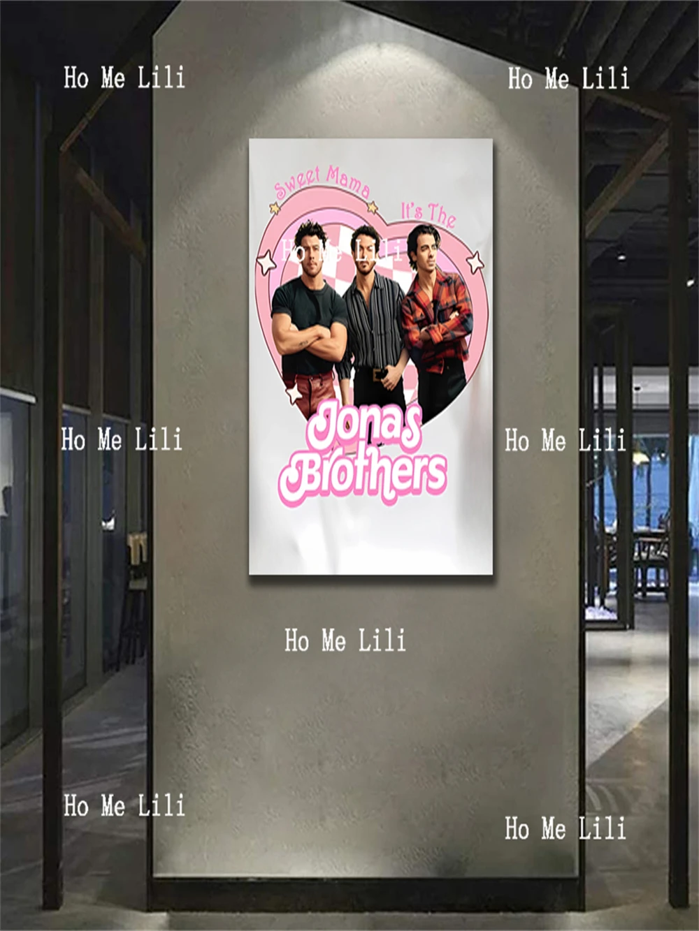 Sweet Mama It's The Jonas Concert Brothers Tour Retro 90's Gift Poster Painting Canvas Wall Art Living Room Bedroom Decoration