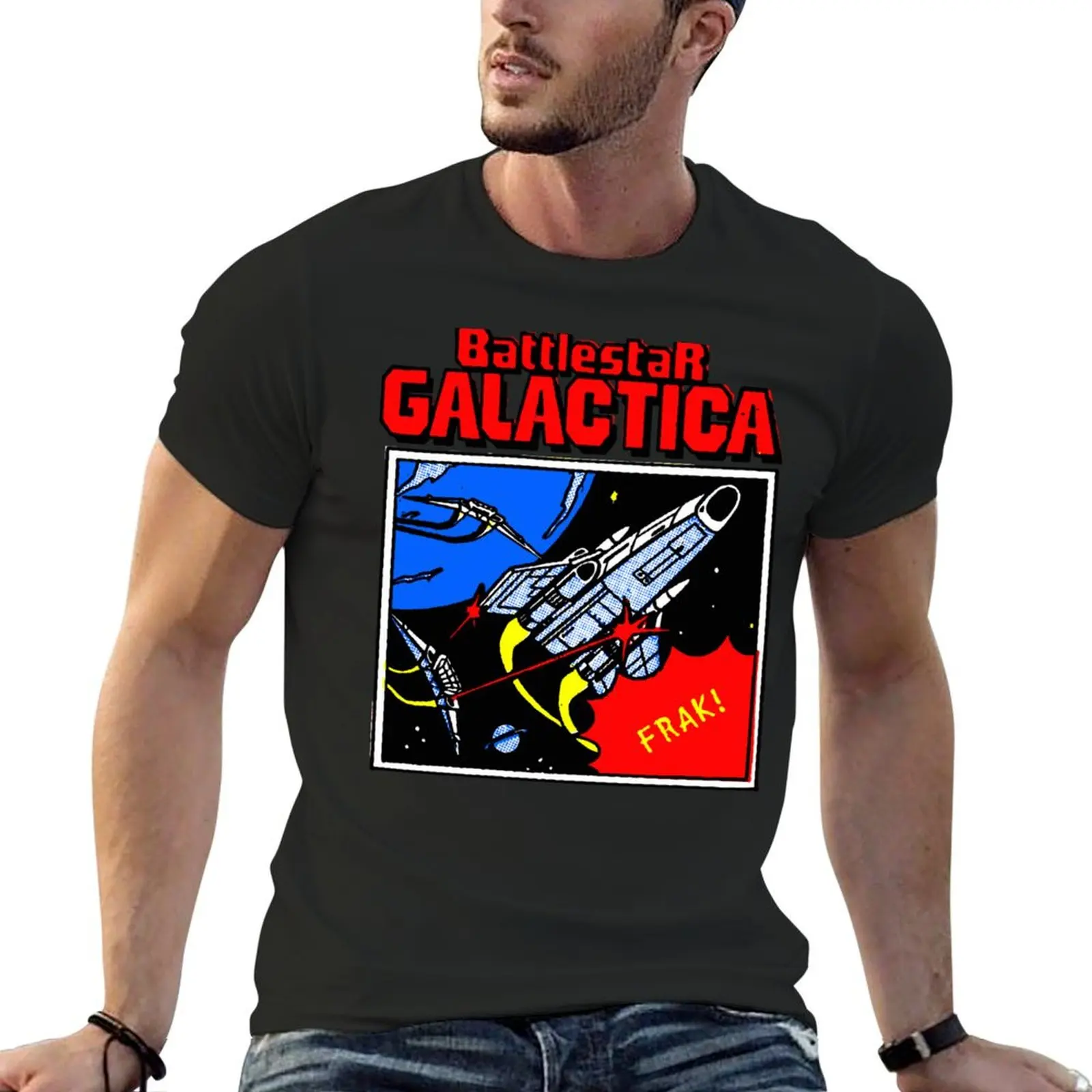 

Retro Battlestar Galactica T-Shirt cute tops cheap stuff oversizeds vintage plain white t shirts men
