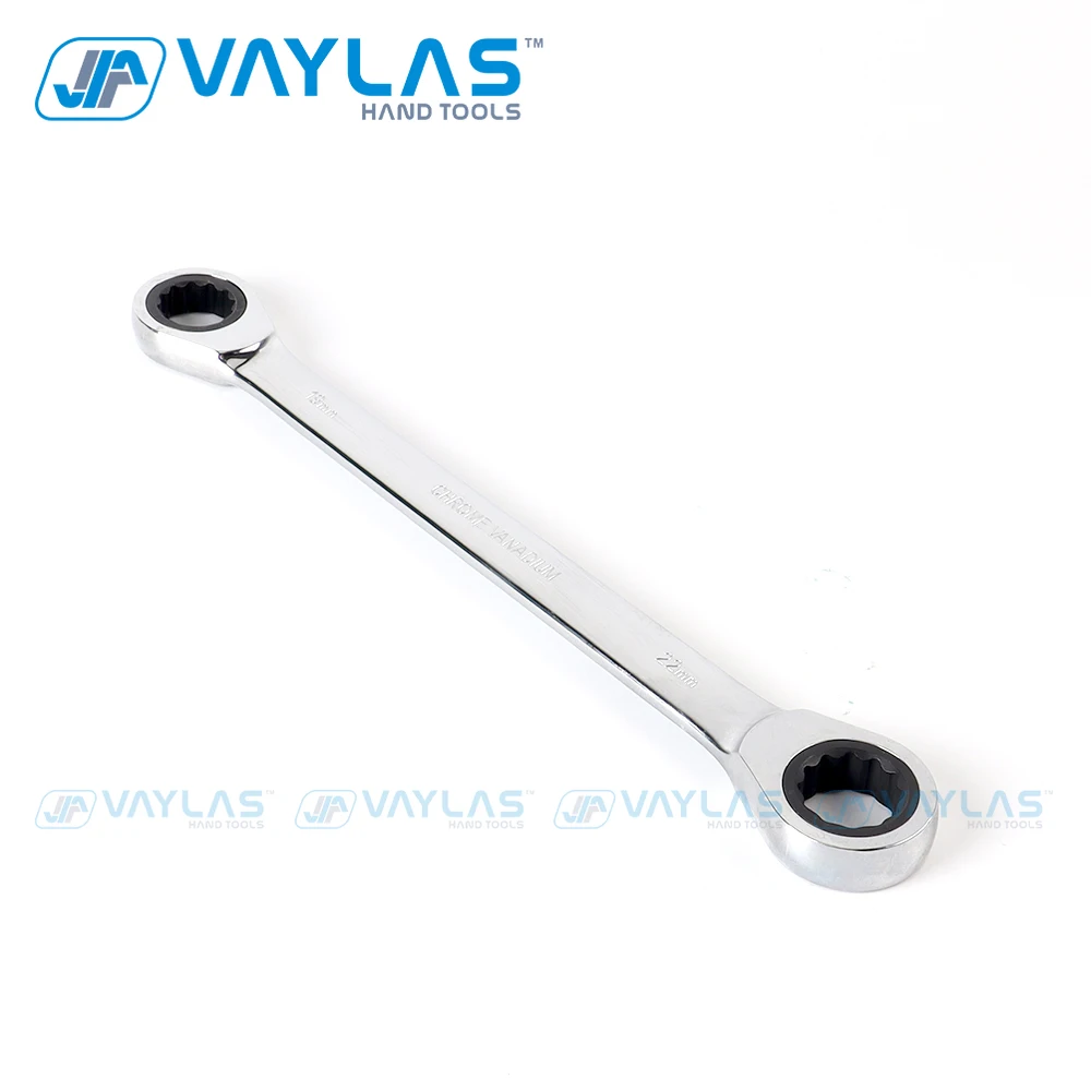 19X22มม.แหวน Spanner ชุดคีย์ Ratcheting เครื่องมือ Cincin GIR ด้ามจับ Chrome Vanadium Steel