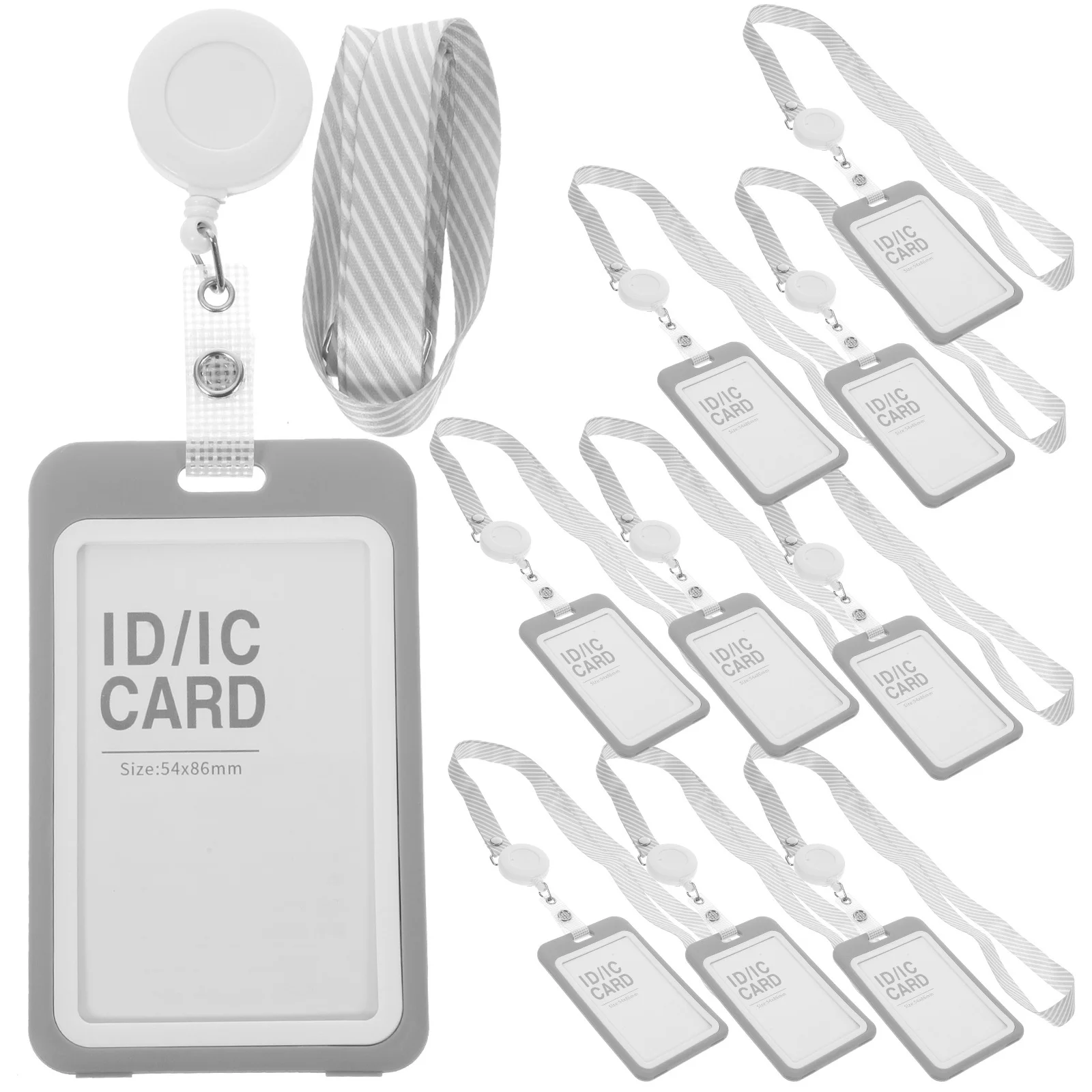 

10 set Badge Holder Sleeve Clear Reusable Id Card Protector Lightweight Name Badge Cover For Nurses Office Staff
