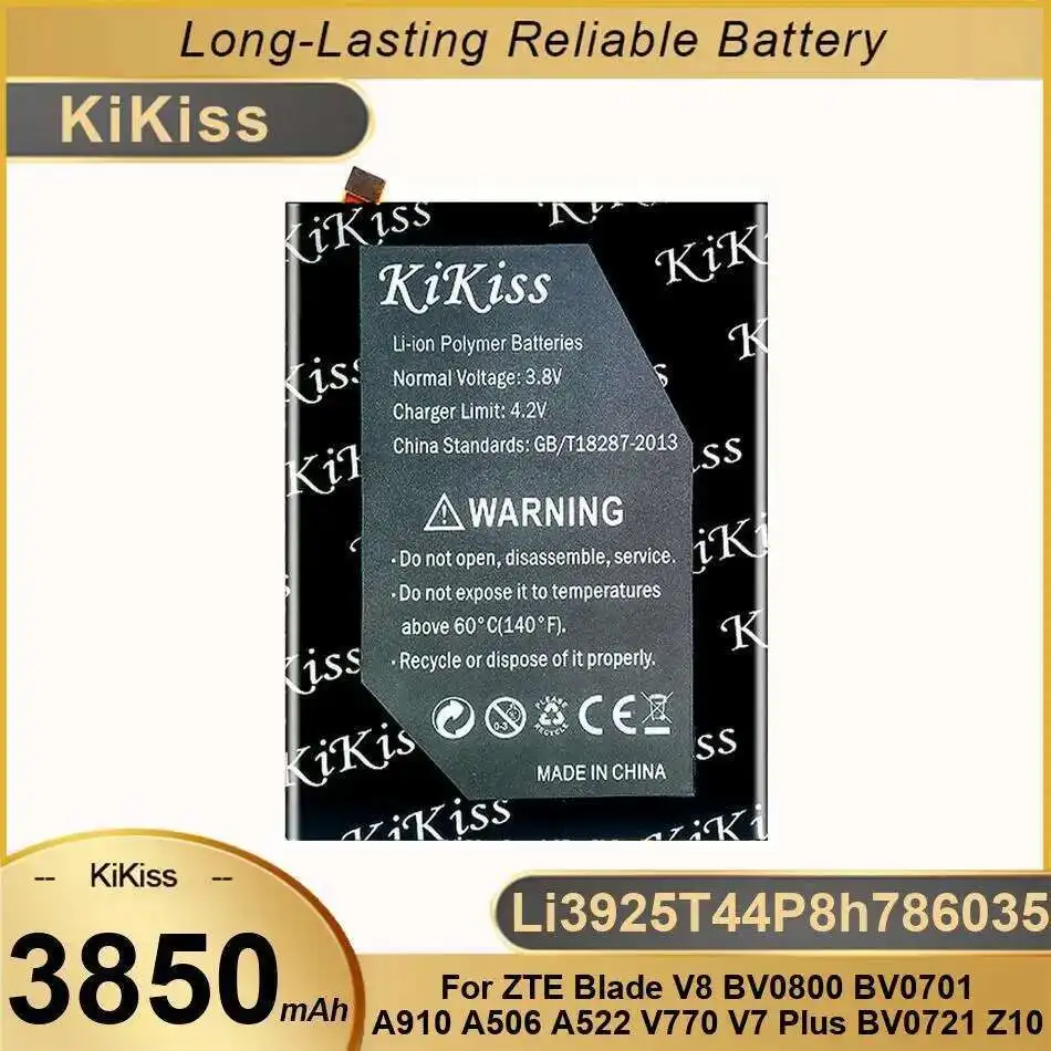

Mobile Phone Battery Li3925t44p8h786035 3850Mah For Zte Blade V8 BV0800 BV0701 A910 A506 A522 V770 V7 Plus BV0721 Z10