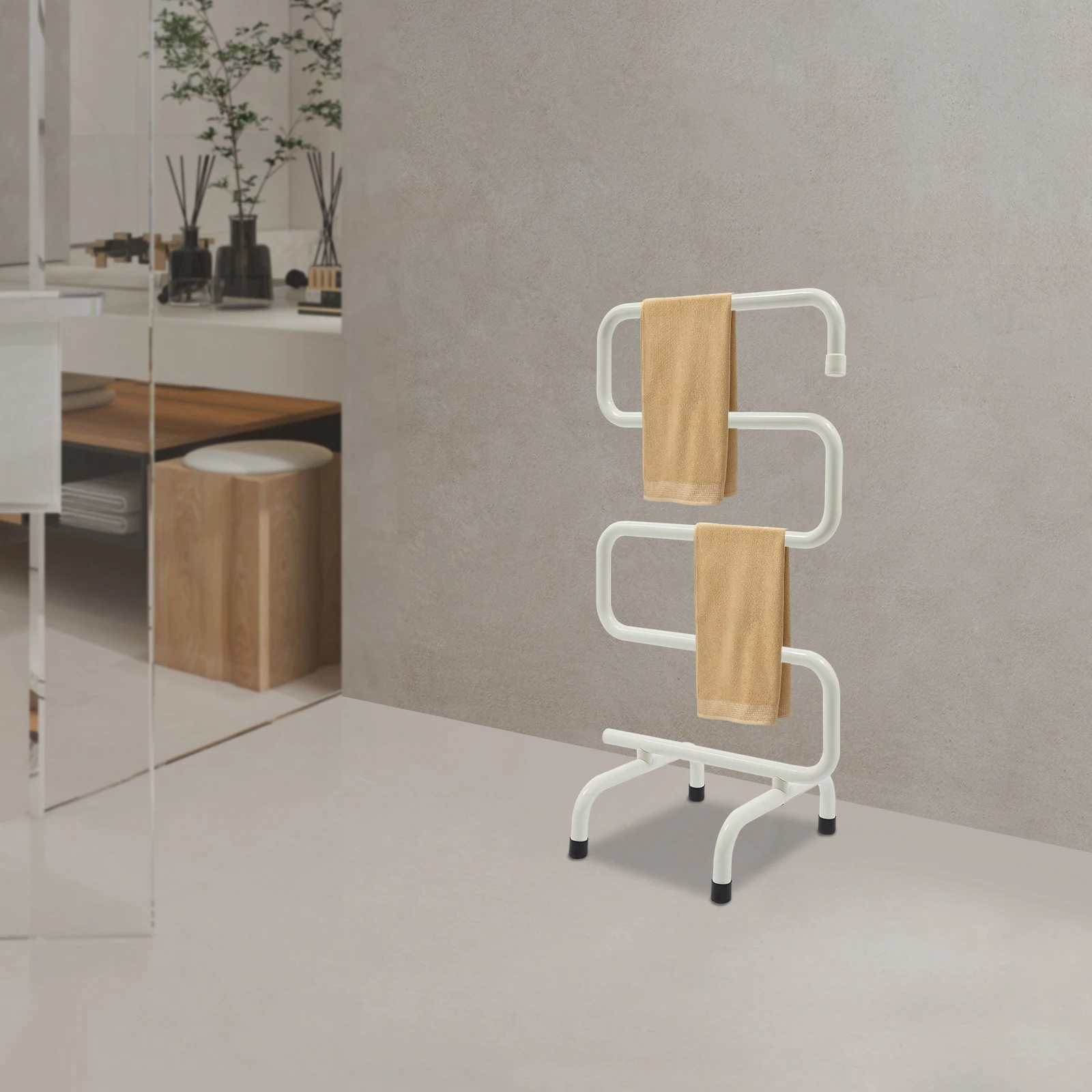 

Electric Towel Holder S-Shaped Bathroom Heater Towel Rack Stainless Steel Warmer Freestanding & Wall-Mounted Drying Rack