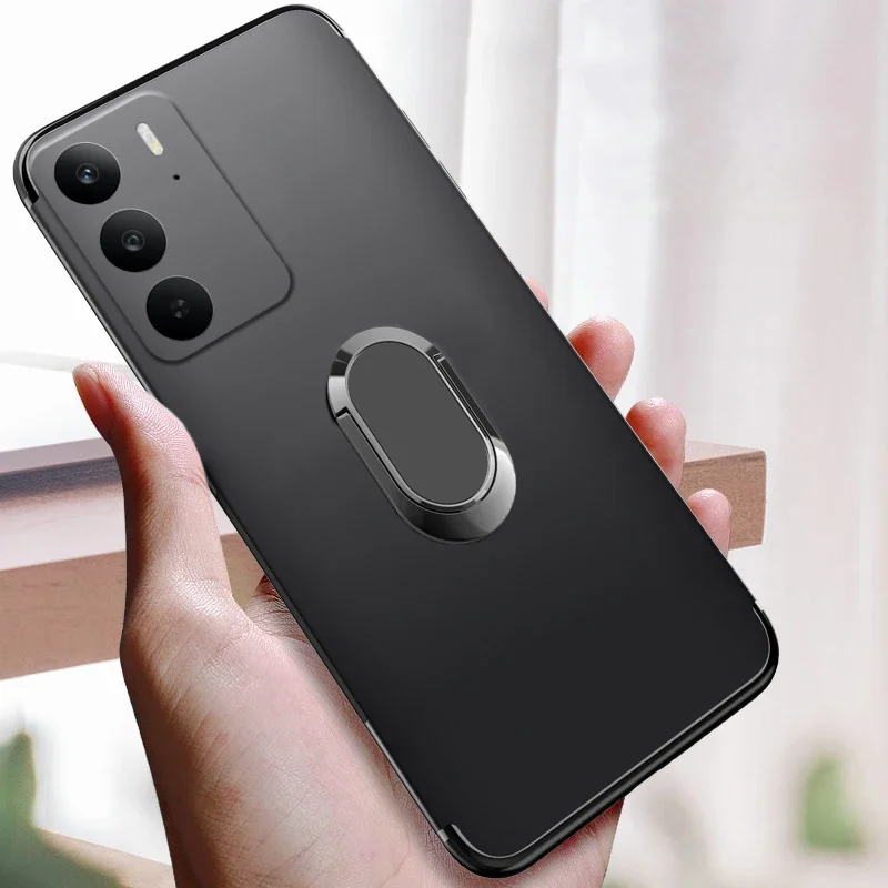 

Skinlee For Realme C71 C75 C73 Case With Holder Ring Silicone Soft TPU Ultra-Thin Cover For Realme C71 C73 C75 Back Casing