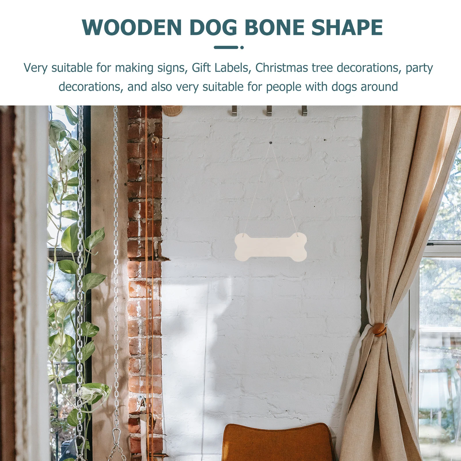 

20pcs Blank Dog Bone Wood Sign Hanging Cutouts For Diy Crafts Unfinished Natural Plaque Decor Home Woodworking Projects