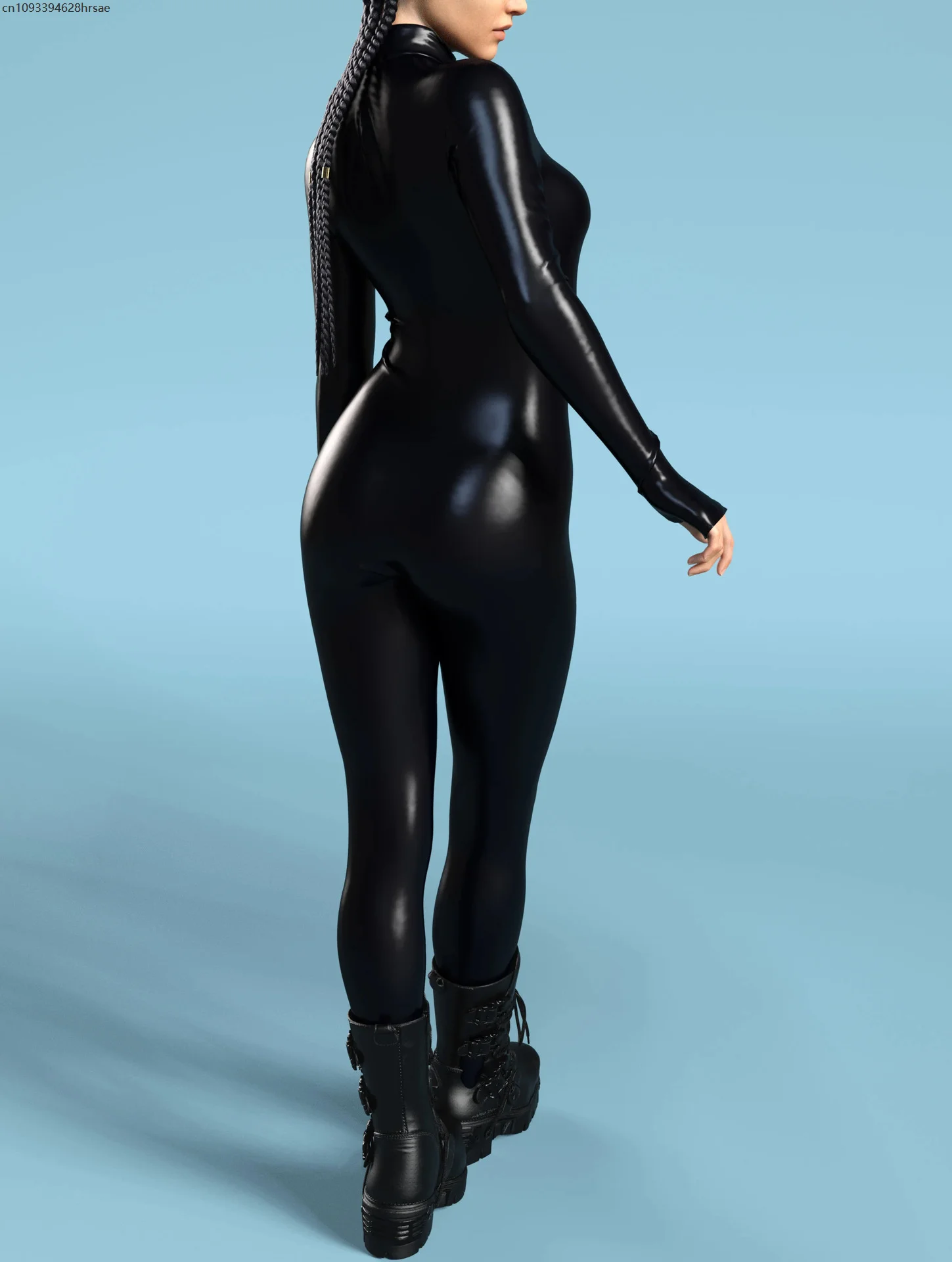 

OA Sexy Black Jumpsuit Halloween Punk Cosplay Zentai Suit Holiday Party Performance Bodysuit Stage Rave Suits Cycling Outfit