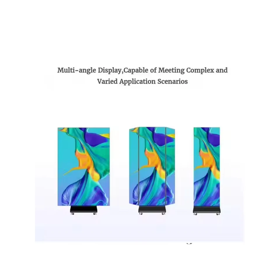 Indoor P1.25 P1.53 P2 P2.5 4K Double Sided Tri-fold Portable LED Poster Screen for Store Advertising - view 5