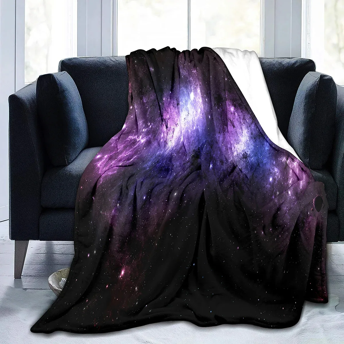 

Одеяло с принтом «Вселенная и звездное небо» для кровати, путешествий, кемпинга, гостиной, офиса, кондиционера, одеяло для всех сезонов, подарки