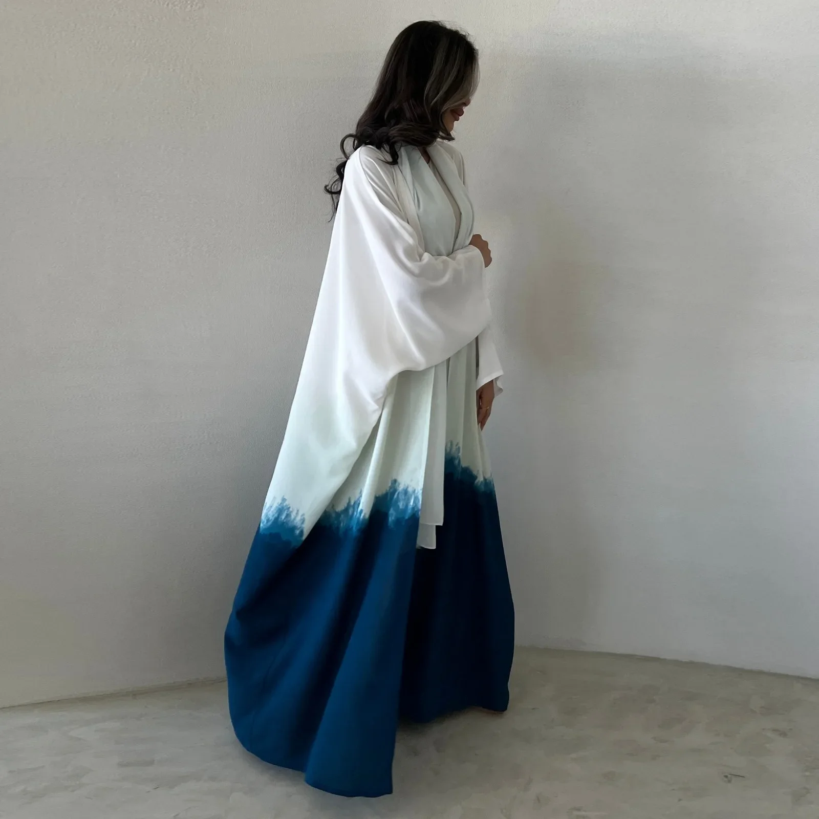 

Eid Ombre Print Abayas for Women Muslim Dress Arab Robe Islam Kimono Cardigan Dubai Turkey Kaftan Kebaya Abaya Djellaba Jalabiya