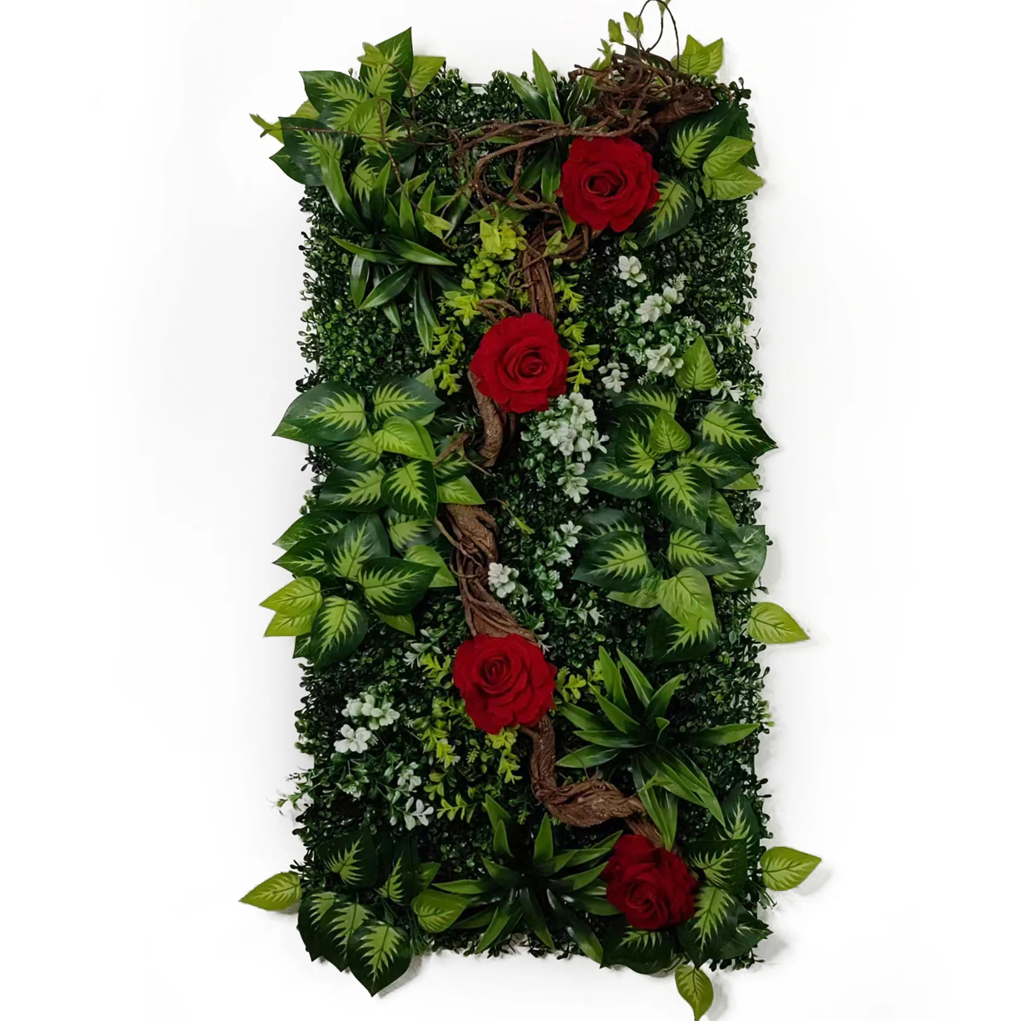 Artificial Plant Lawn Artificial Flower Panel Decoration Home Wall Grid Plastic Lawn Artificial Rose Rattan Panel 50*100CM