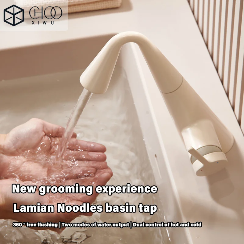Washbasin faucet, pull-out hot and cold washbasin, washbasin, bathroom basin, milk oil fan, household use