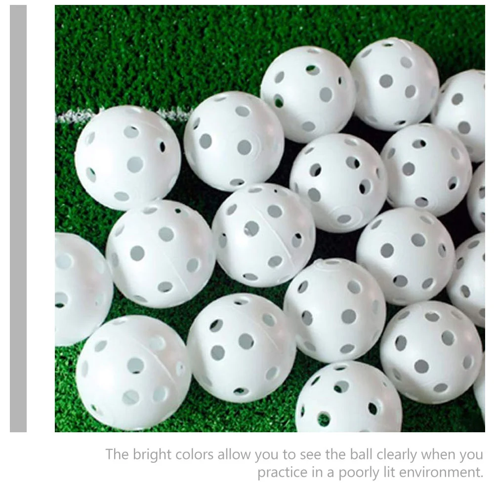 50 Pcs Golf Practice Ball Colored Golfing Balls Training Hollow-out Multicolor for Plastic Supplies Golf Ballss