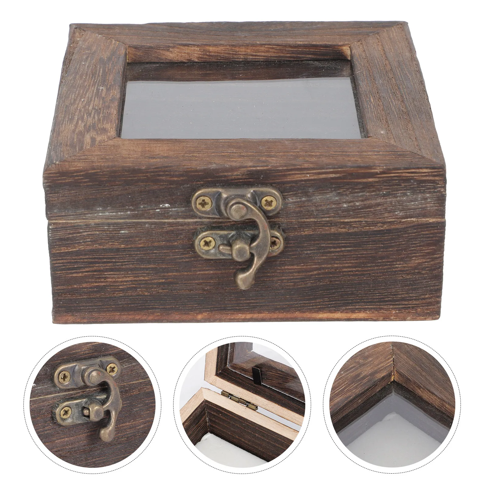 

Retro Wooden Specimen Box Transparent Lid Display Case for Insect Butterfly Specimens Jewelry Small Collectibles Desktop Decor