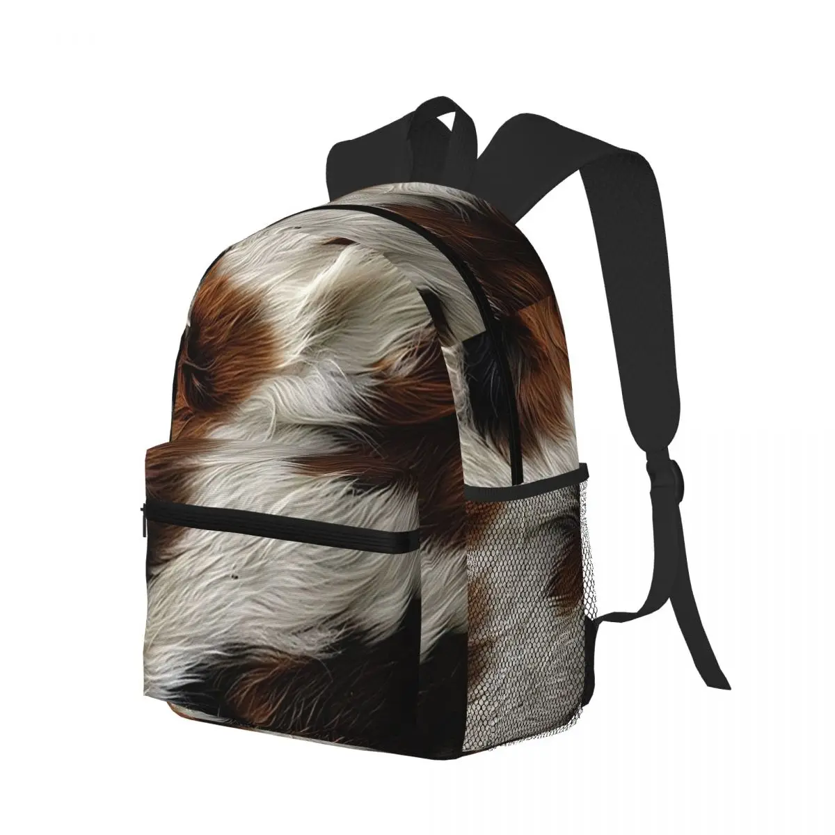 Stylish Cow Fur Cowhide Texture Cow Skin Print Pattern Student Backpack School Bag Hiking Travel Daypack Bookbag Shoulder Bags
