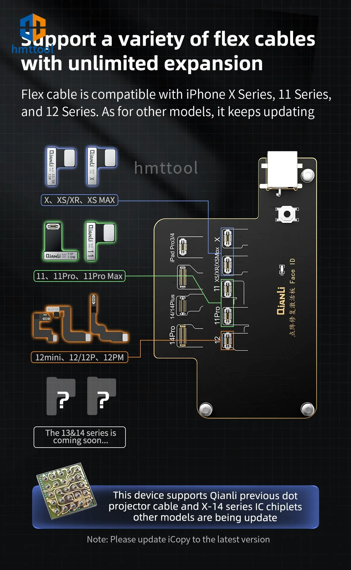 Imagem -05 - Qianli Face id Recovery Activation Board Icopy X14 Iphone X-14