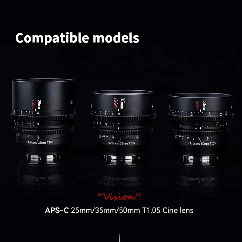 7Artisans 25/35/50mm T1.05 APS-C Lente de Footage de Filme de Nível de Entrada para Sony E Canon R RF M4/3 Leica L