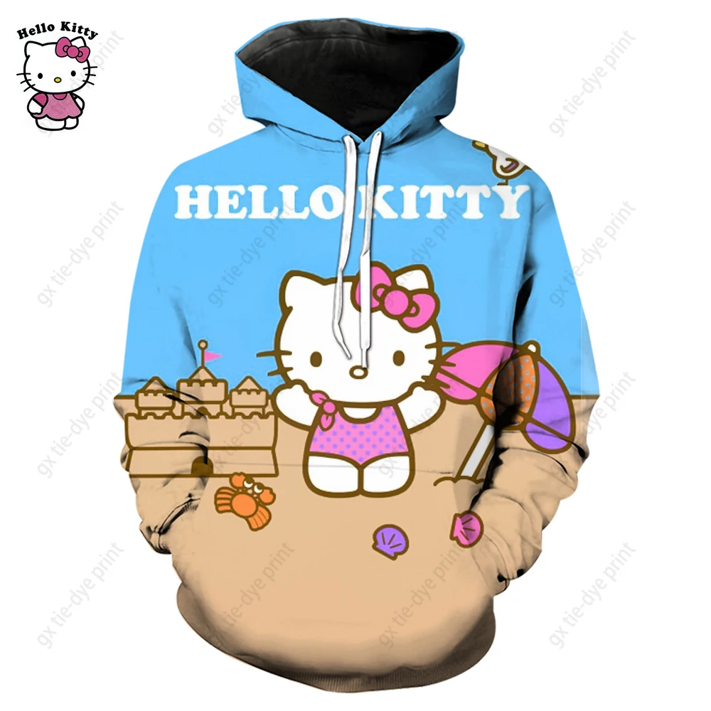 2025 جديد لطيف مرحبا كيتي ثلاثية الأبعاد هوديي البلوز امرأة الملابس Harajuku طويلة الأكمام قناع السترة بلوزات الرياضة هوديس #3