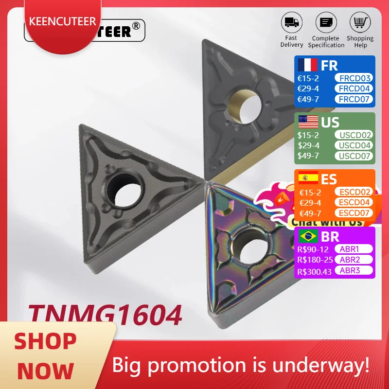 

TNMG16 MA/TM/PM YZ6030 YZ5010 YZ5028 JC800 Carbide Insert for MTJNR External Turning Tool TNMG Blade for Steel Cutter CNC Lathe