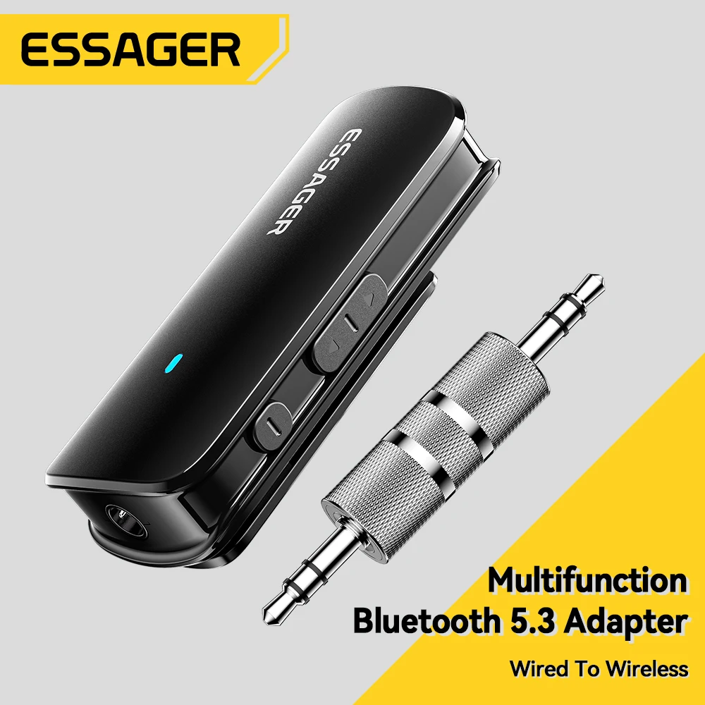 Essager Bluetooth 5.3 Adapter Type-C 3.5mm Audio Cable TF Card Slot Multifunctional Bluetooth Adapter For Phones Tablet Laptop